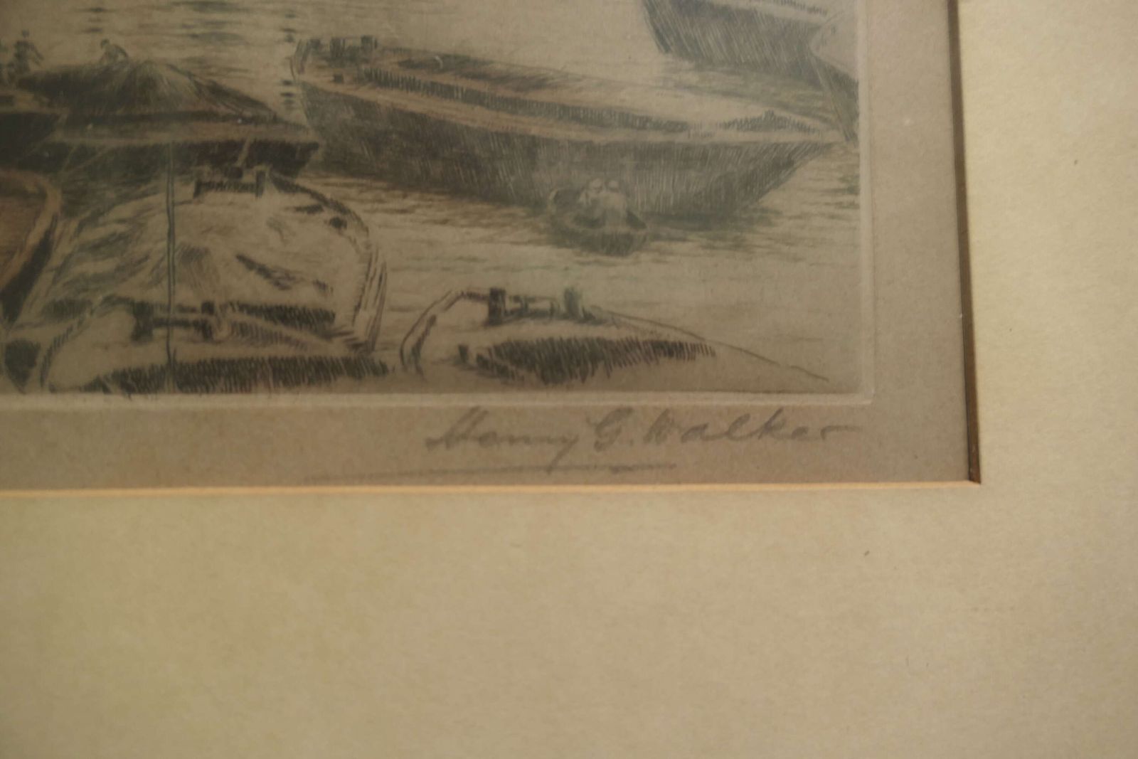 Original London Bridge Etching By Henry G. Walker photo for sale