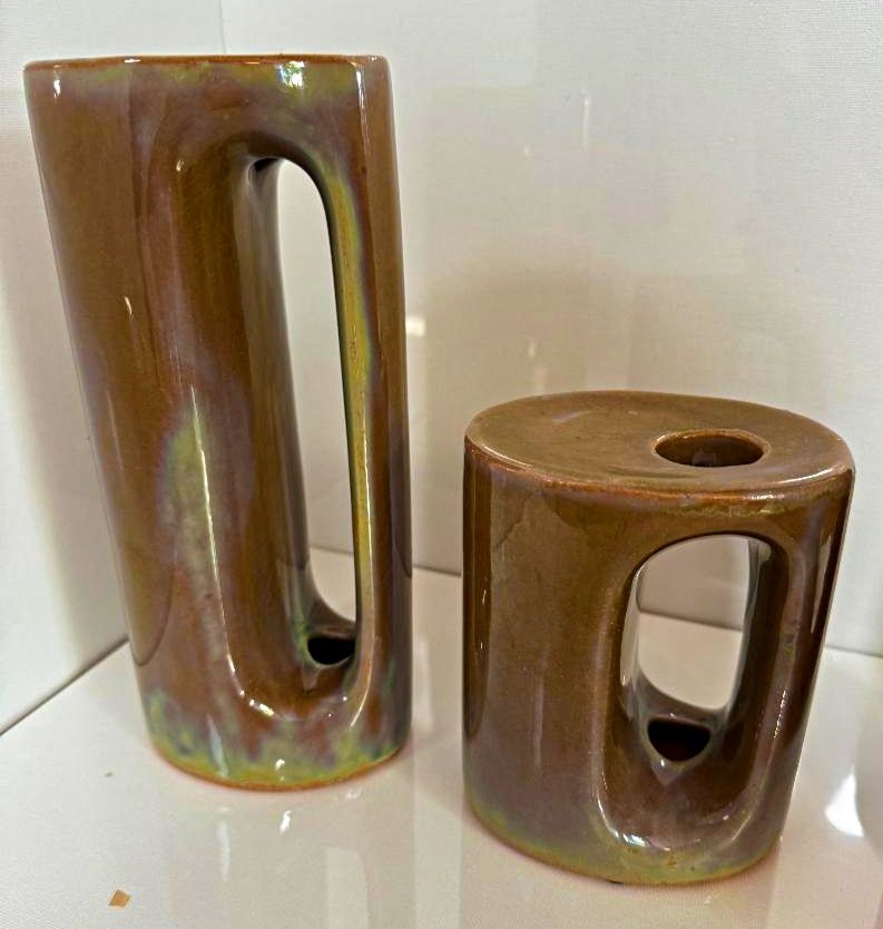 Set Of 3 1960s Italian Modernist Bertoncello Style Vases photo for sale