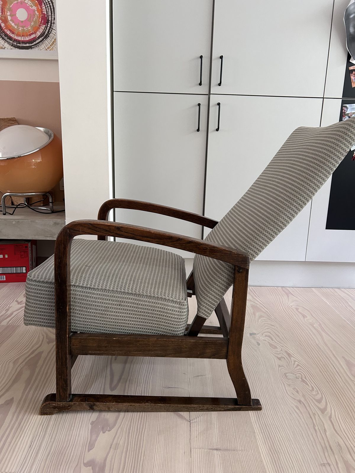 Pair Of Mid Century Upholstered Reclining Armchair photo 280.0