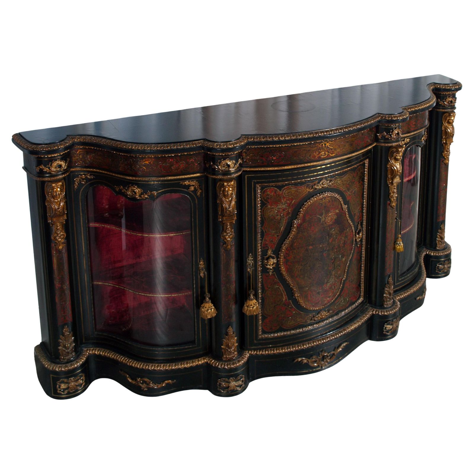 20th Cent French Boulle Style Sideboard With Brass Inlay And Gilt Bronze Mounts photo furniture