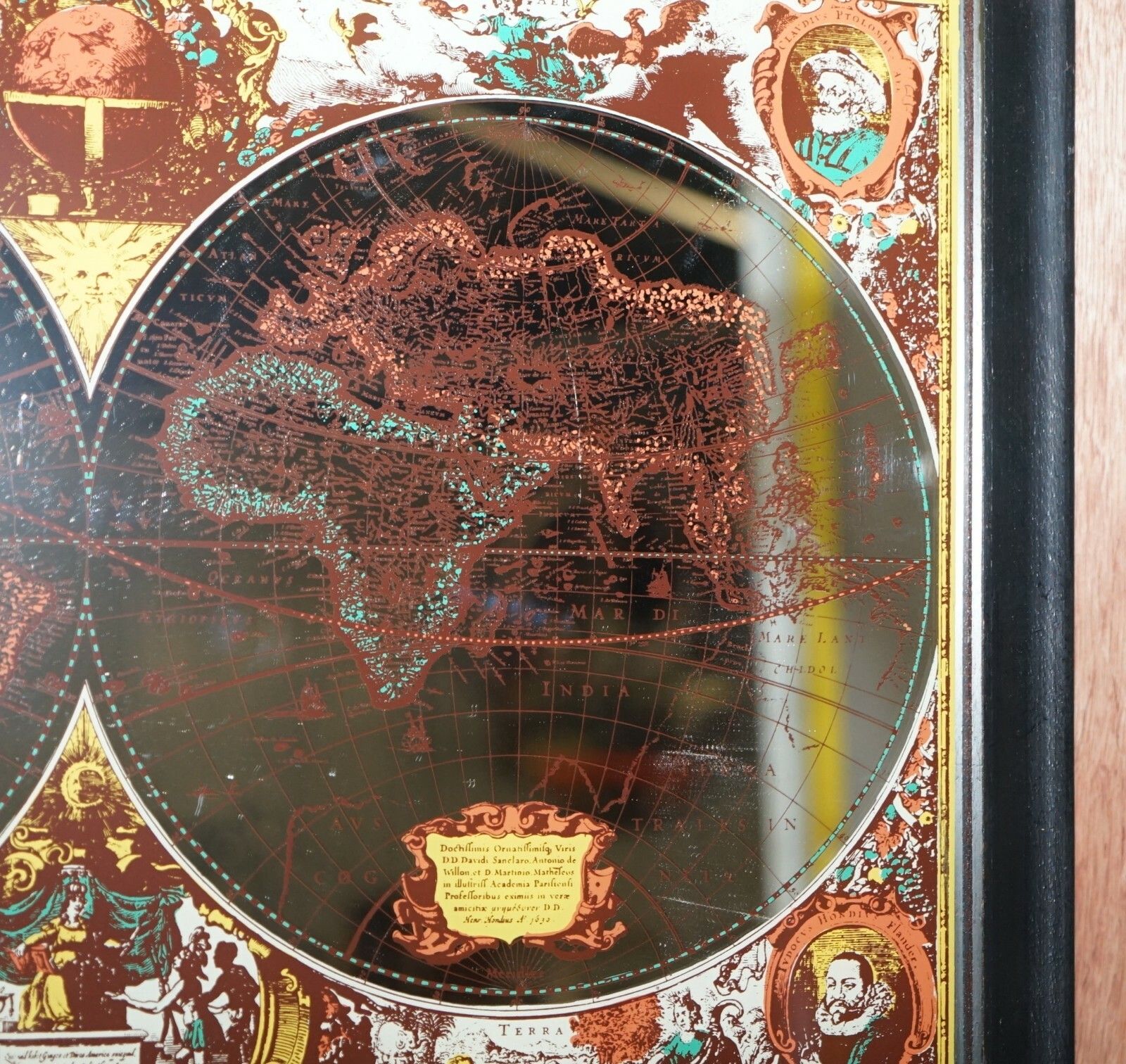 Vintage World Map Mirror Based On The Original By Johnson 1882 Military Campaign photo Art