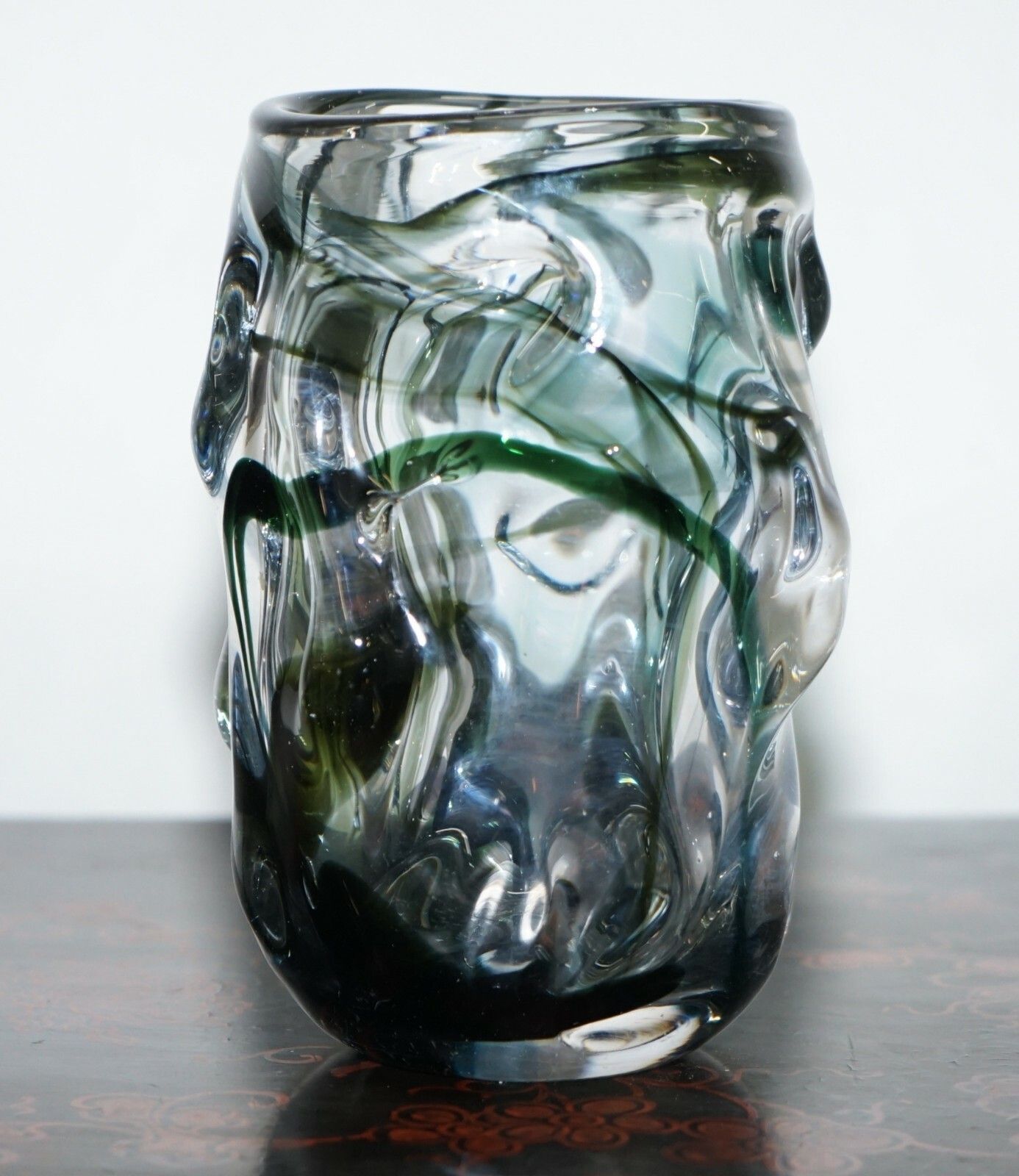 One Of Three Stunning Whitefriars Vases With Ornately Crafted Bodies Medium photo vinterior
