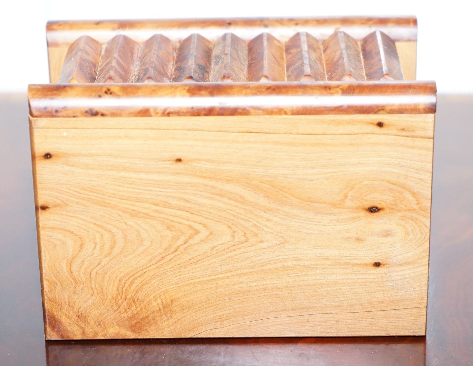 Lovely Antique Hand Made Burr Walnut Trinket Jewellery Box Stunning Patina photo vintage