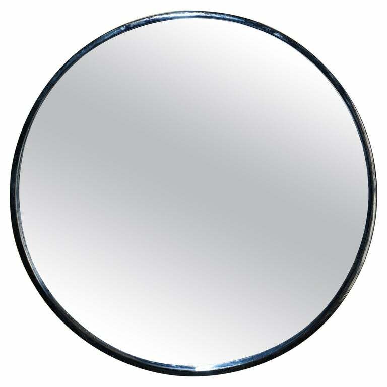 1 Of 7 Ebonised Black Round Wall Mirrors 65cm Wide, Lovely Display Pieces