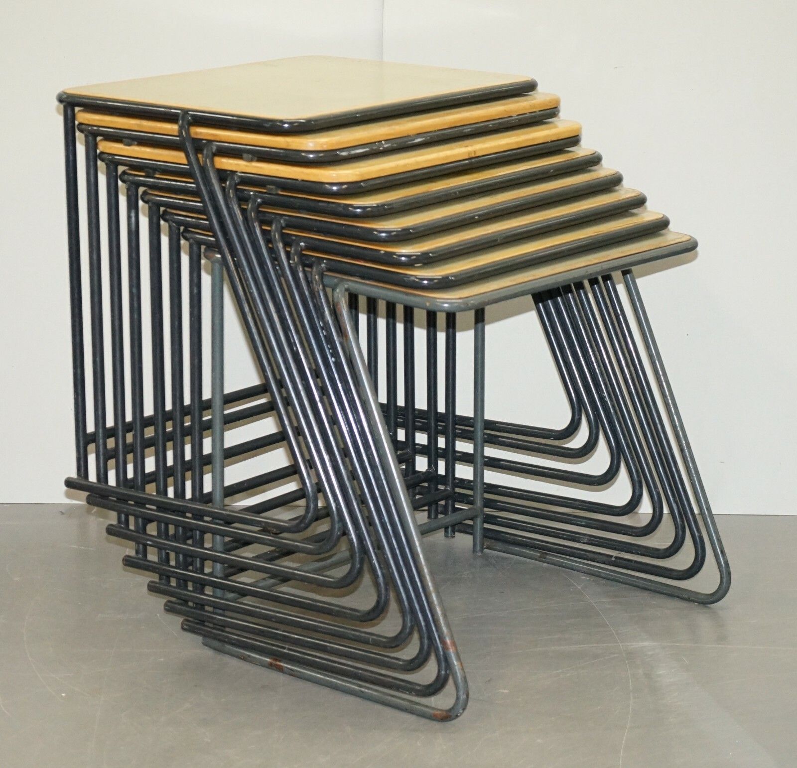 70.0 1 Of 20 British Military Army Stacking Desk Tables Full Sized Stainless Steel photo