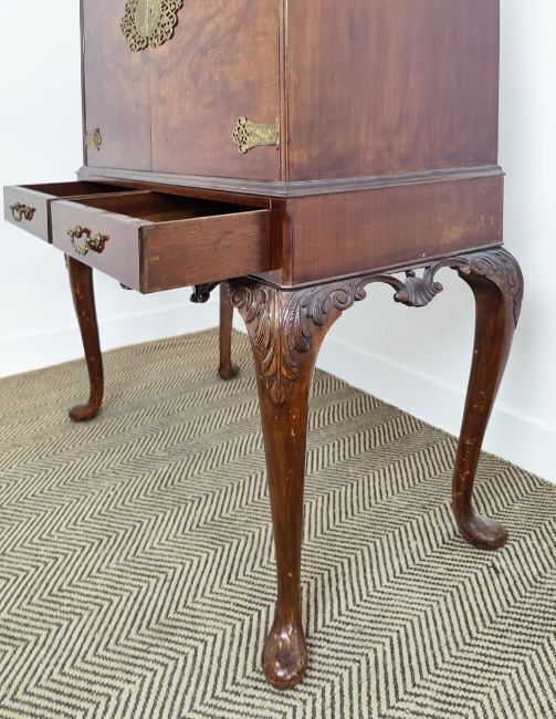 Queen Anne Walnut Cocktail Cabinet photo for sale