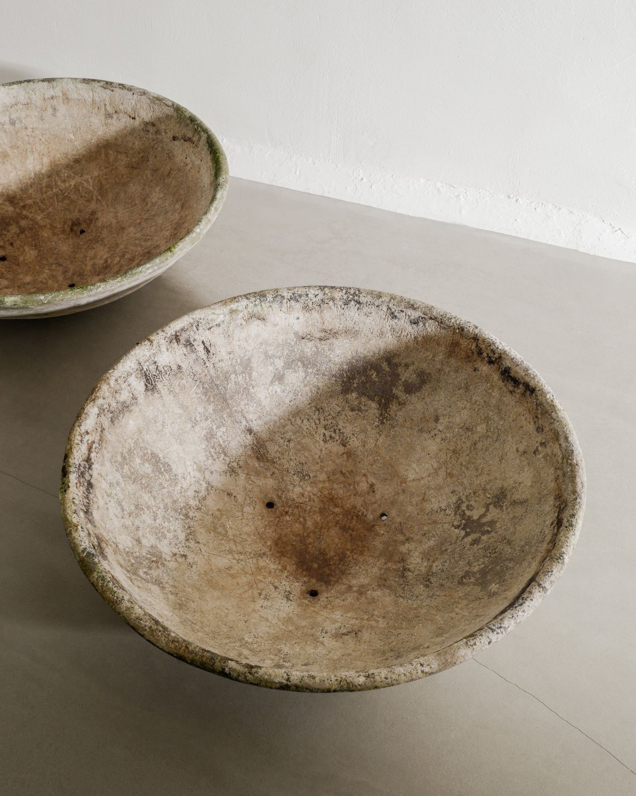 Pair Of Willy Guhl Round Concrete Planter Bowls For Eternite Ag Switzerland 1950s photo Home Decor