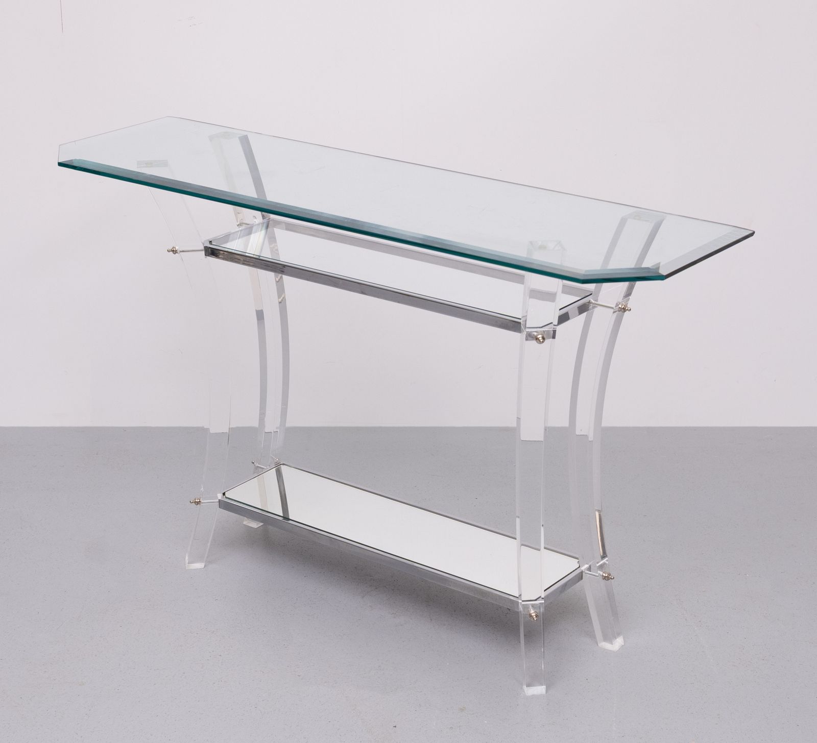 photo furniture Regency Console  And ...... In Chrome 1970s France