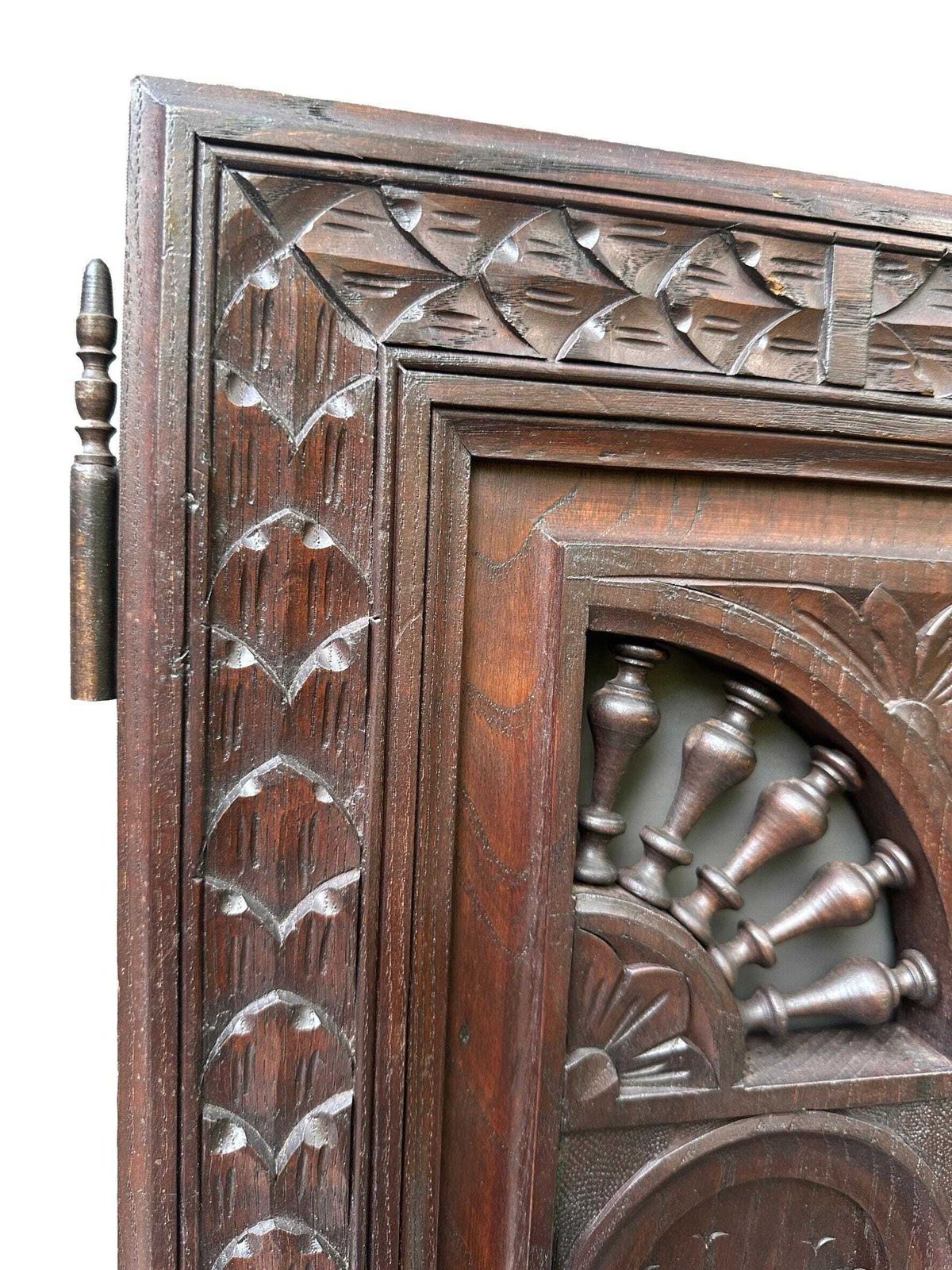 French Breton Carved Oak Door, Woman With Distaff, Late 19thc/Early 20thc, Upper Cabinet Antique Panel photo buy