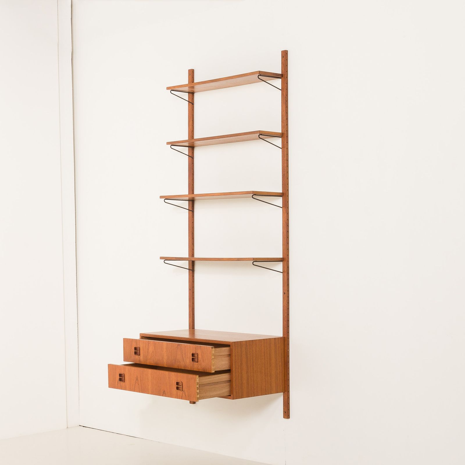 Scandinavian Vintage Teak Wall Unit, Denmark 1970s photo Furniture