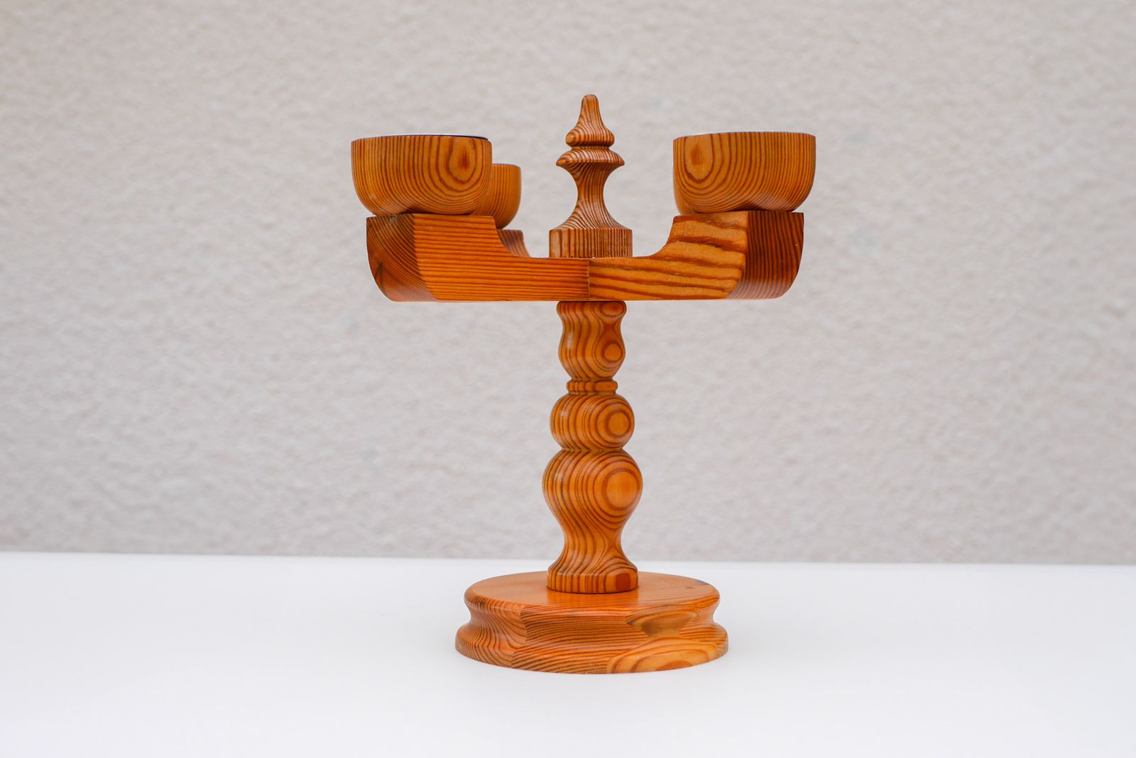 Rustic Wooden Candleholder By Jan Johnsson For Smålandsslöjd, Sweden, 1975 photo Home Decor