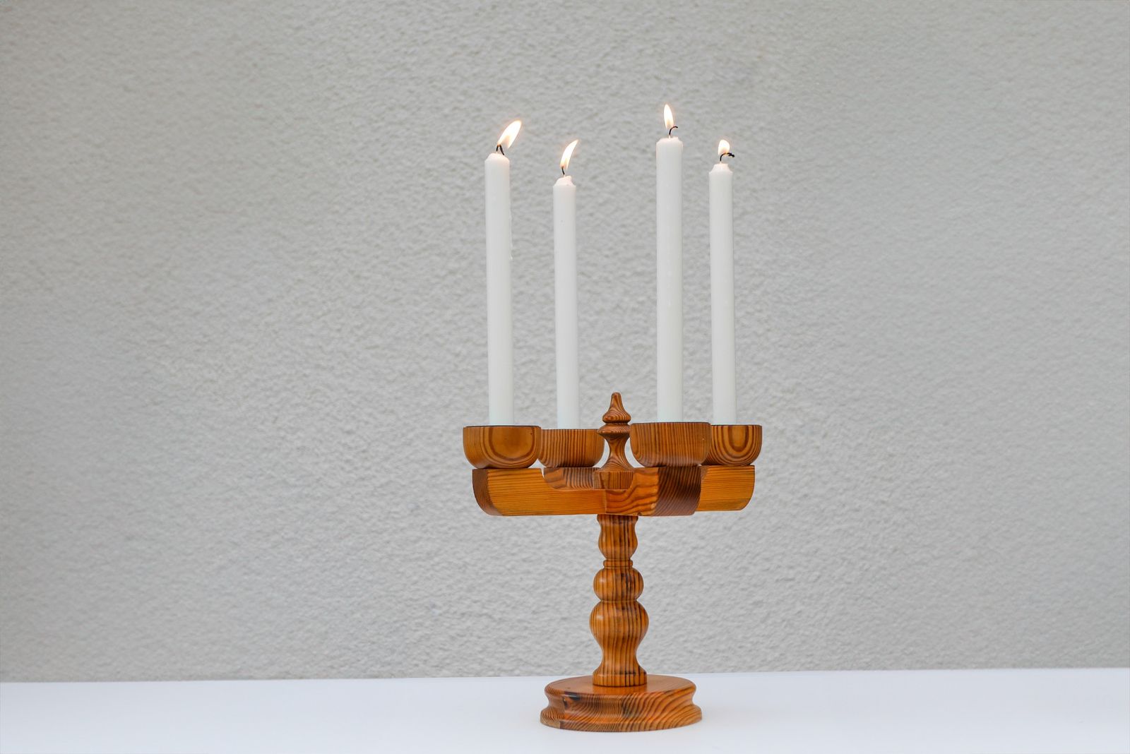 Rustic Wooden Candleholder By Jan Johnsson For Smålandsslöjd, Sweden, 1975