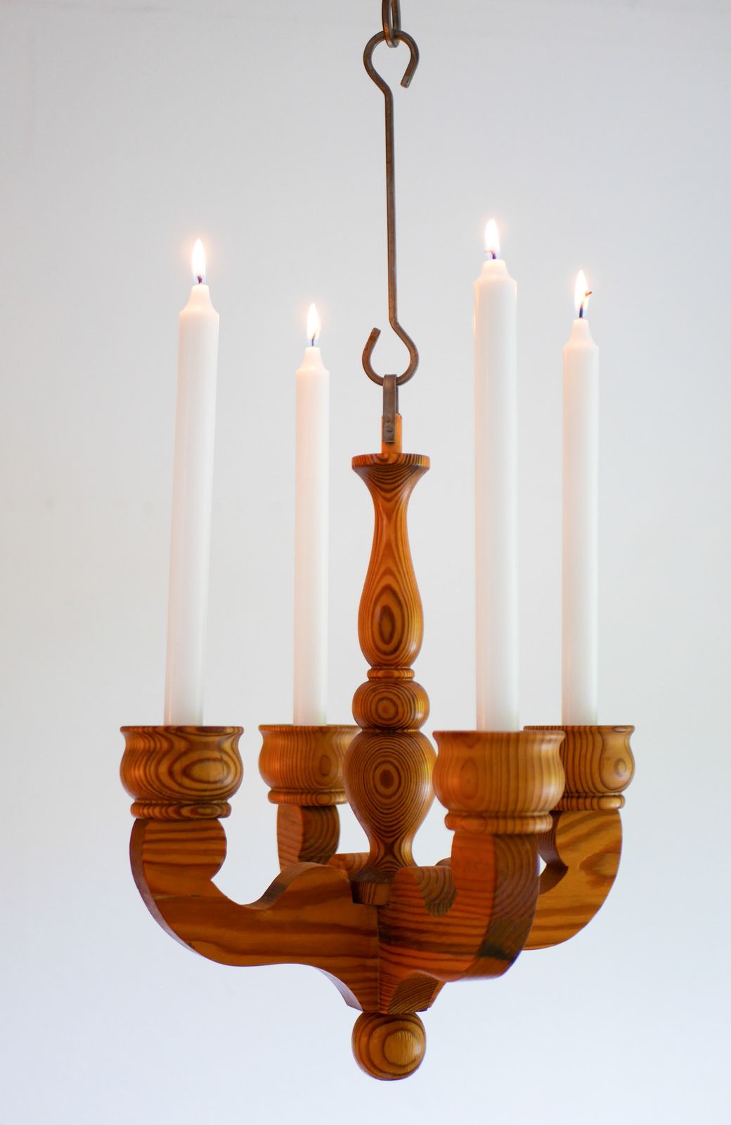photo buy Rustic Wooden Pendant Candleholder From Smålandsslöjd, Sweden, 1975