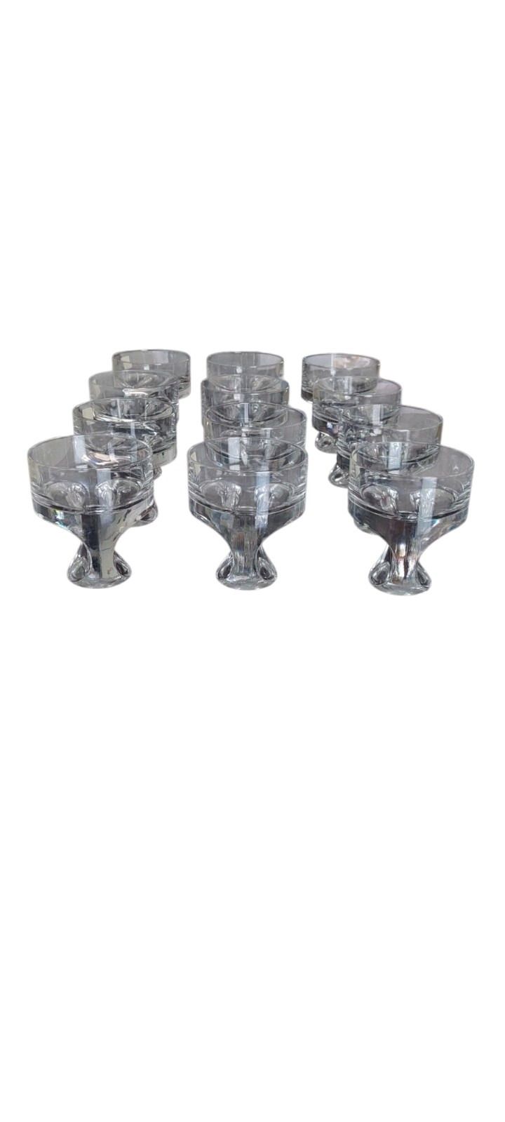 Set Of 12 Kristall Krisla Design Taddei Sistini Whiskey Glasses '60 photo for sale