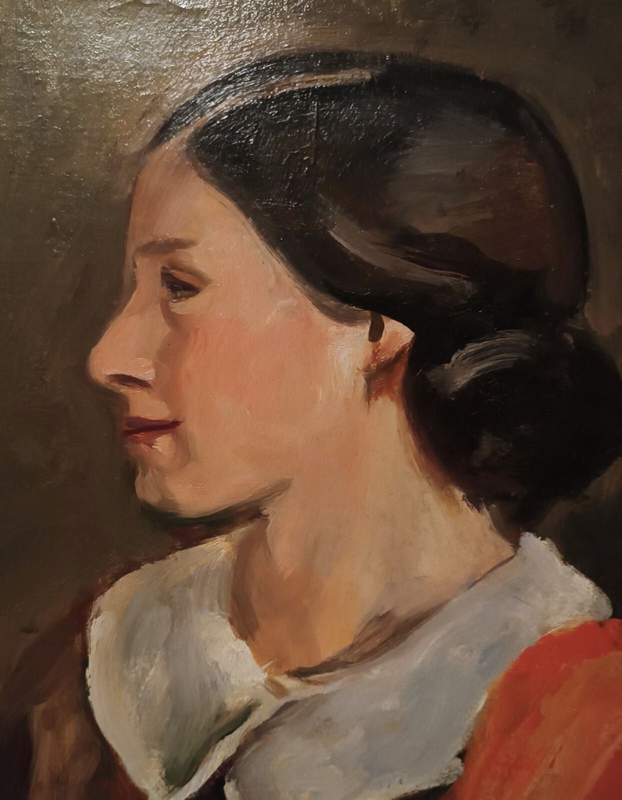 Antique Painting Female Portrait Oil On Canvas Ennio Pozzi (1893 1972) photo vinterior