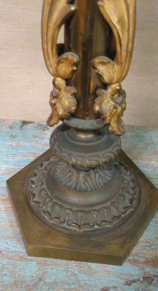 Pair Of Large Gilt Bronze Six Light Candlesticks photo vinterior