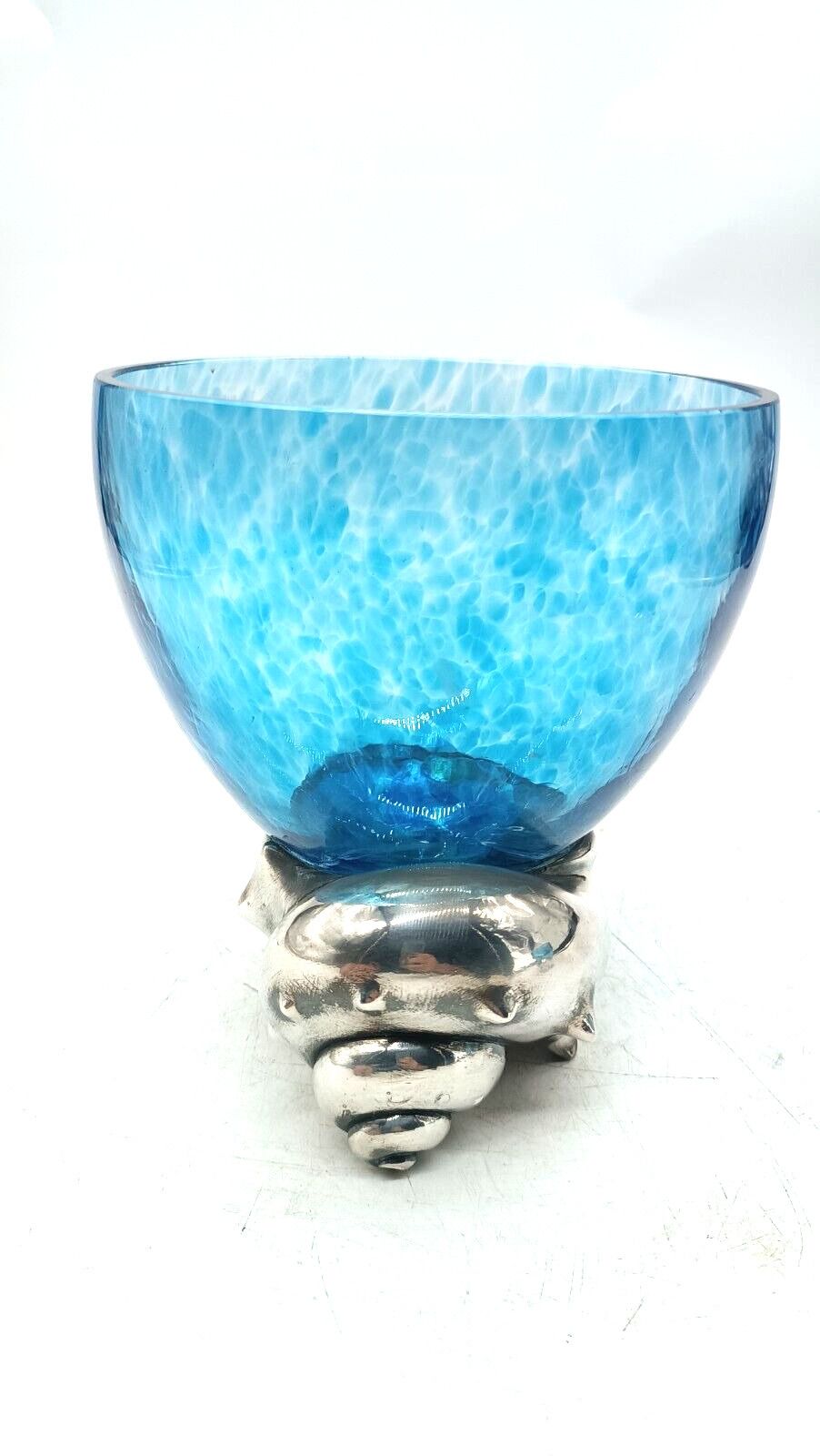 Large Rcr Glass Cup Glue Base Snail 925 Silver Carapelli & Enmiaries photo for sale