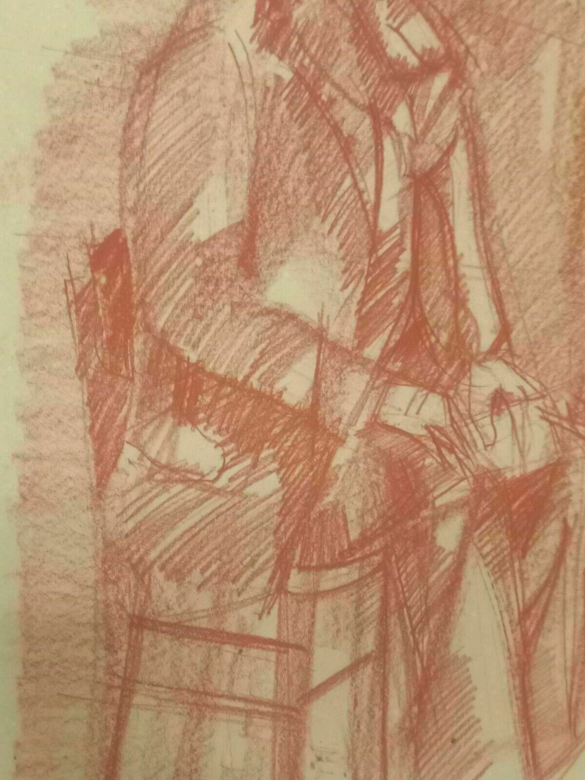 photo for sale Pastel Painting On Cardboard Signed 60s/70s Neofuturism