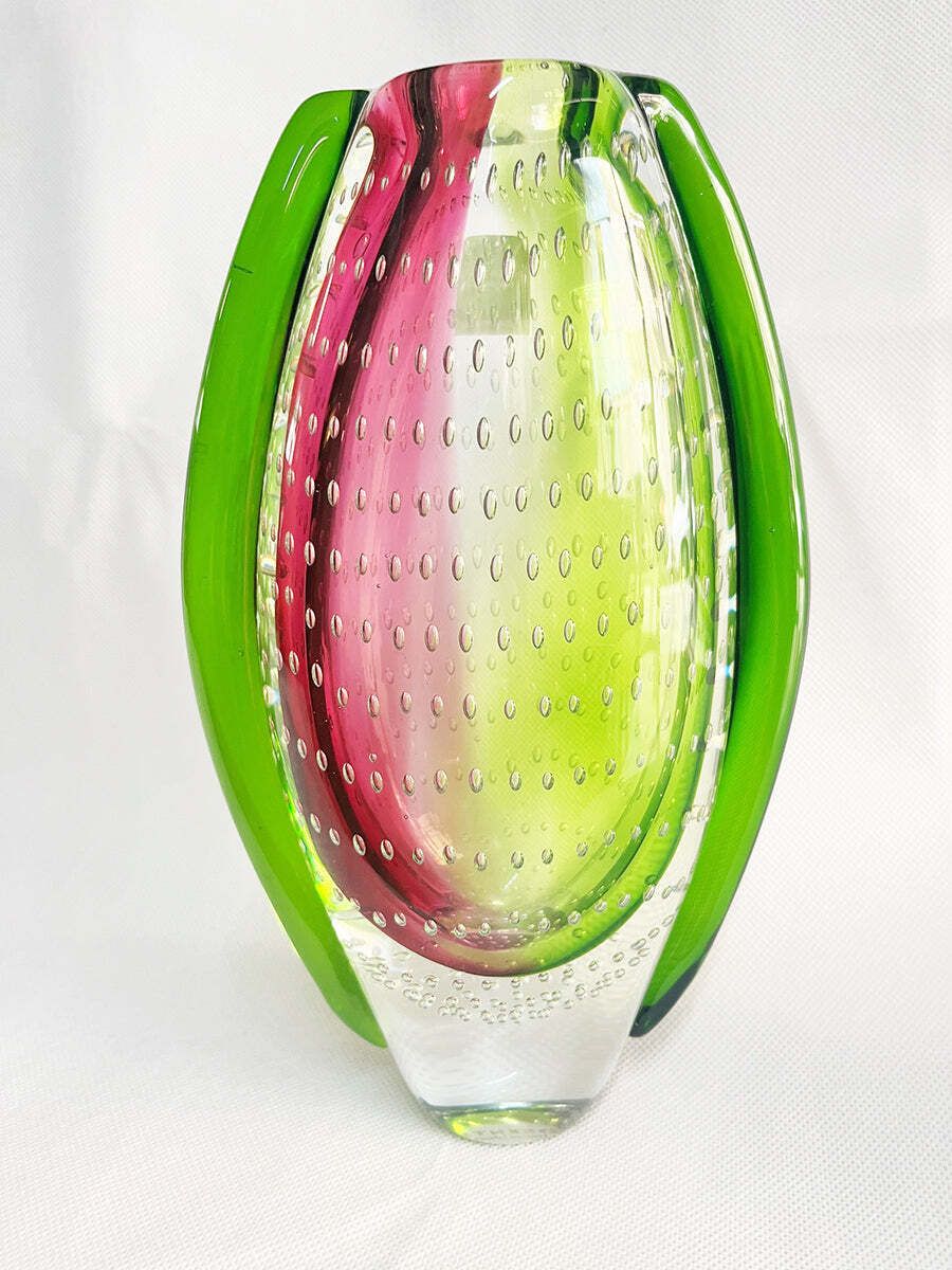 Rosenthal Murano Two Tone Vase, Vintage, 1980s   Top Art