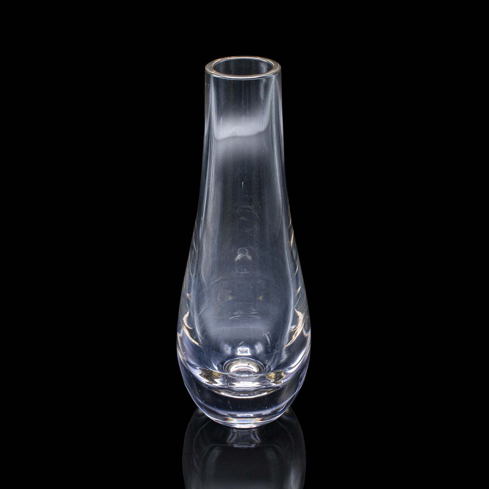 Vintage Flower Sleeve, English, Art Glass, Display, Tear Drop Posy Vase, C.1980