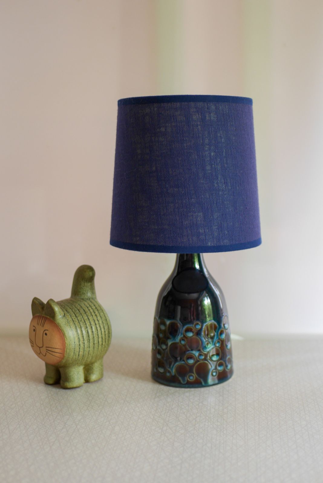Mid Century Modern Keramische Tafellamp Met Candy Glazuur Van Söholm, Denemarken, Ca. Jaren 1960 photo furniture