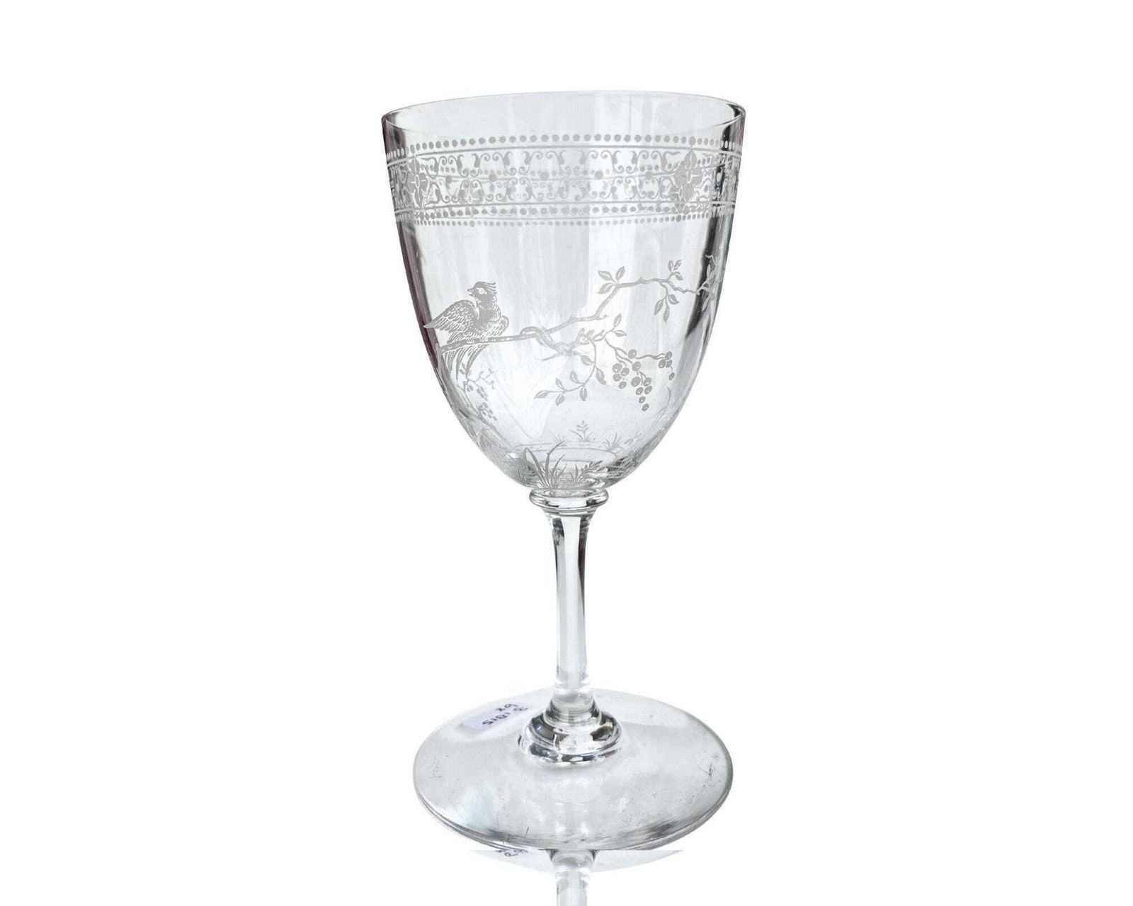 Baccarat Champagne Flute Glazen | 6 Stuks | Gegraveerde Vogel On Industry photo vintage