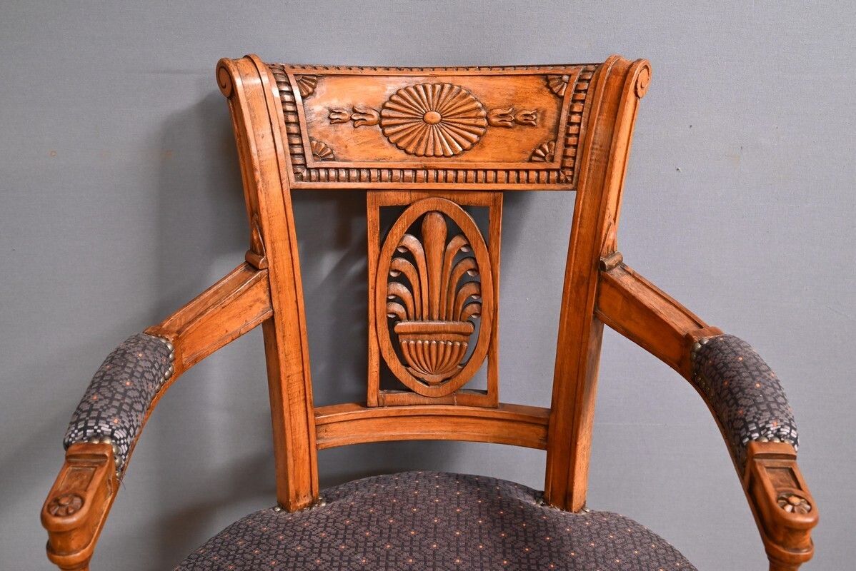 Pair Of Stained Beech Armchairs – Early 20th Century photo 1610.0