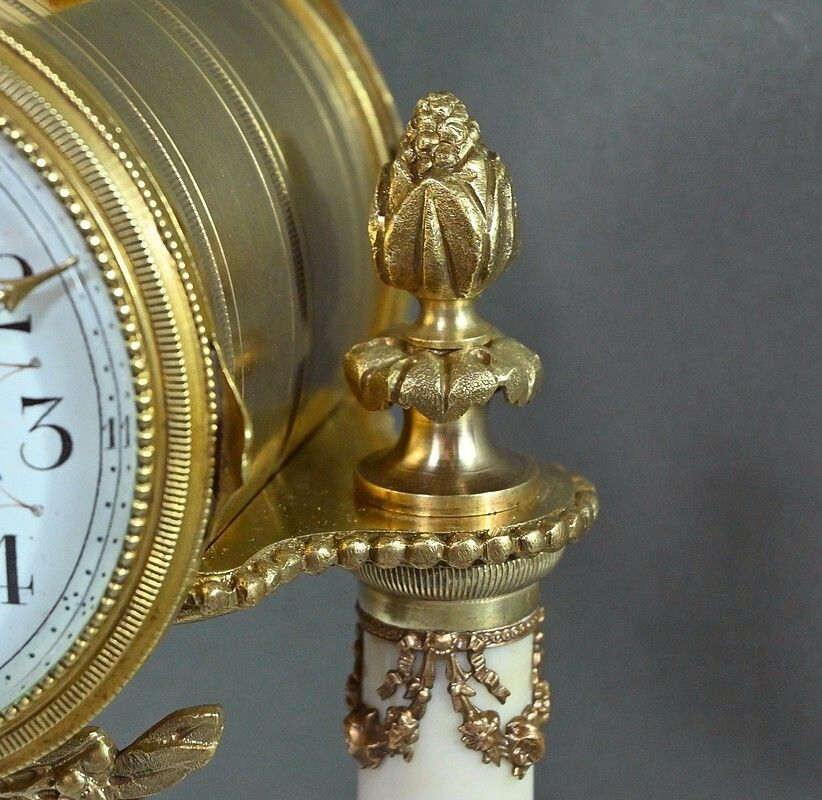 Marble And Bronze Clock, Louis XVI Style, Mougin Clockworks, 1889 – Late 19th Century photo vintage