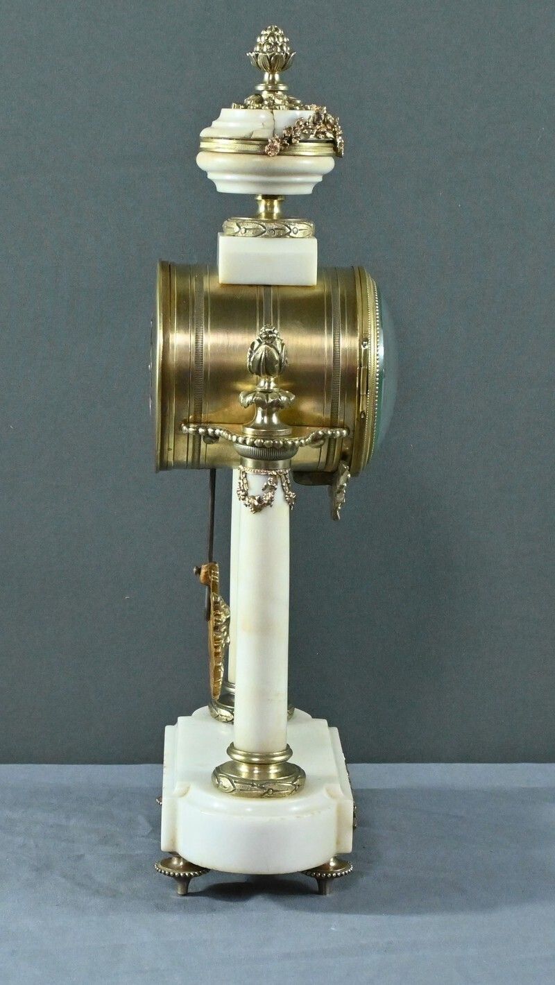 photo vintage Marble And Bronze Clock, Louis XVI Style, Mougin Clockworks, 1889 – Late 19th Century
