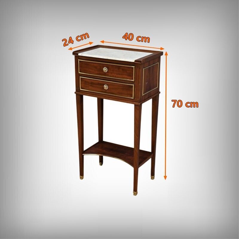 photo vintage Small Mahogany Coffee Table, Louis XVI Style – Mid 20th Century