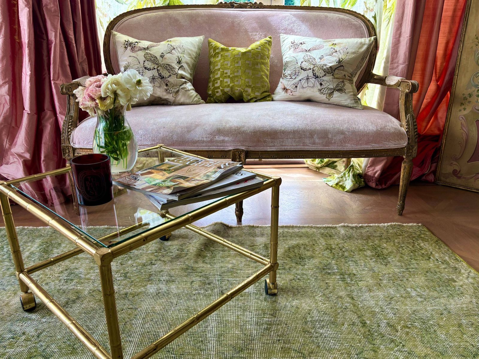 Pair Of Gilt Metal Hollywood Regency Faux Bamboo Side Tables In The Style Of Maison Bagués photo for sale