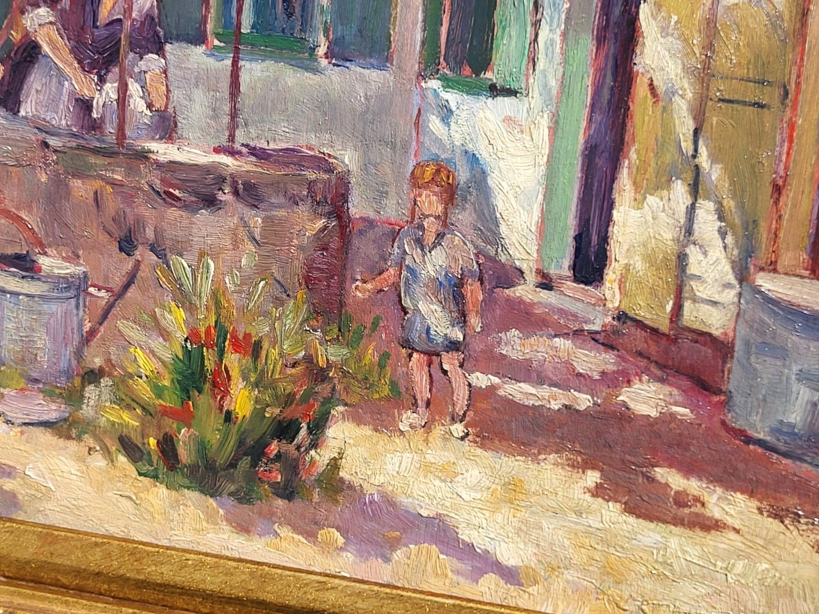 French School.  Rural Life Scene. 1923. Oil Painting On Wood Panel photo vinterior