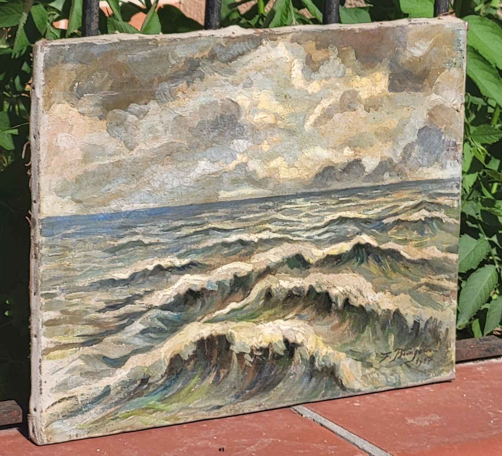 Signed Painting Sea Landscape Oil Painting On Canvas photo 1850.0