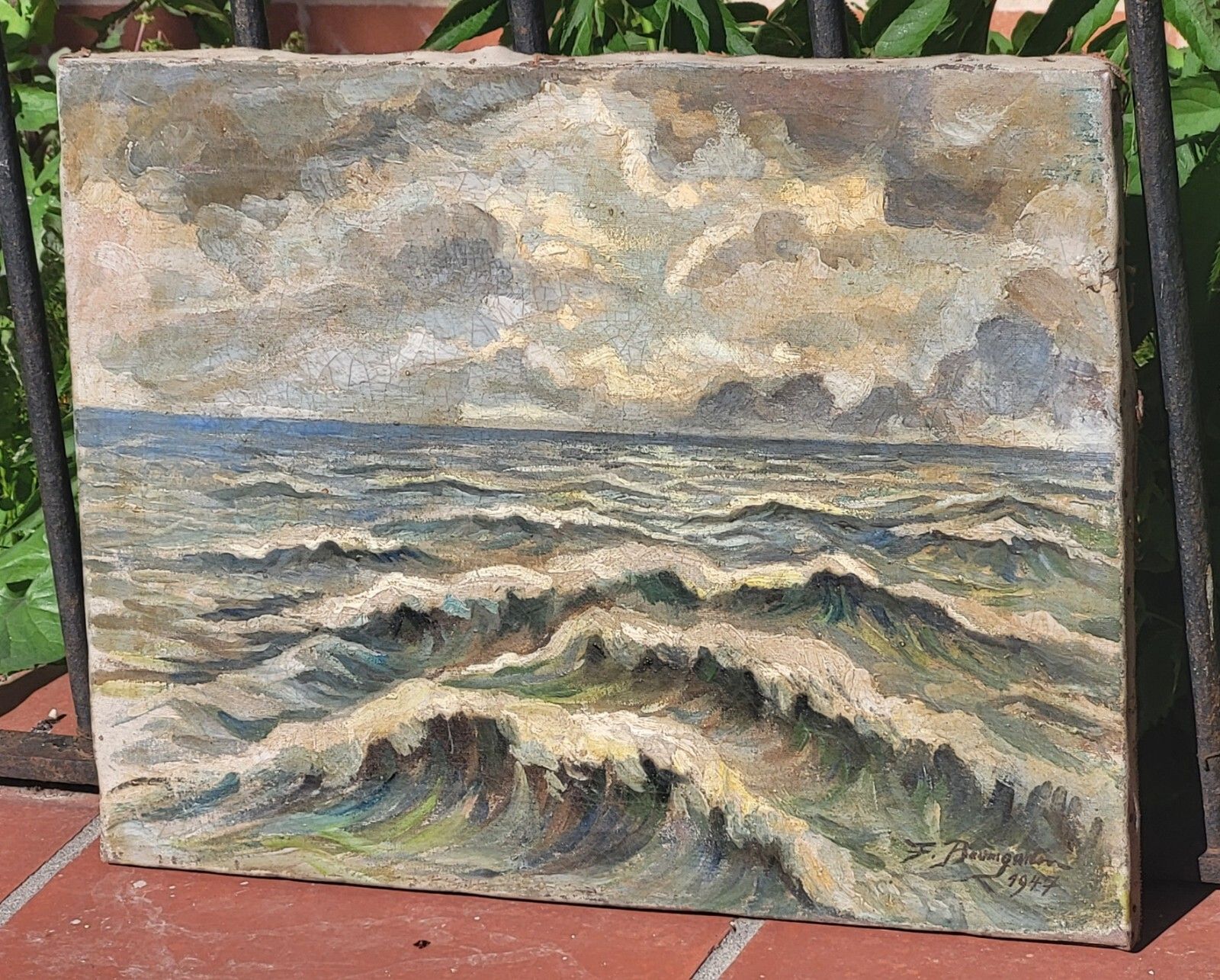 photo furniture Signed Painting Sea Landscape Oil Painting On Canvas