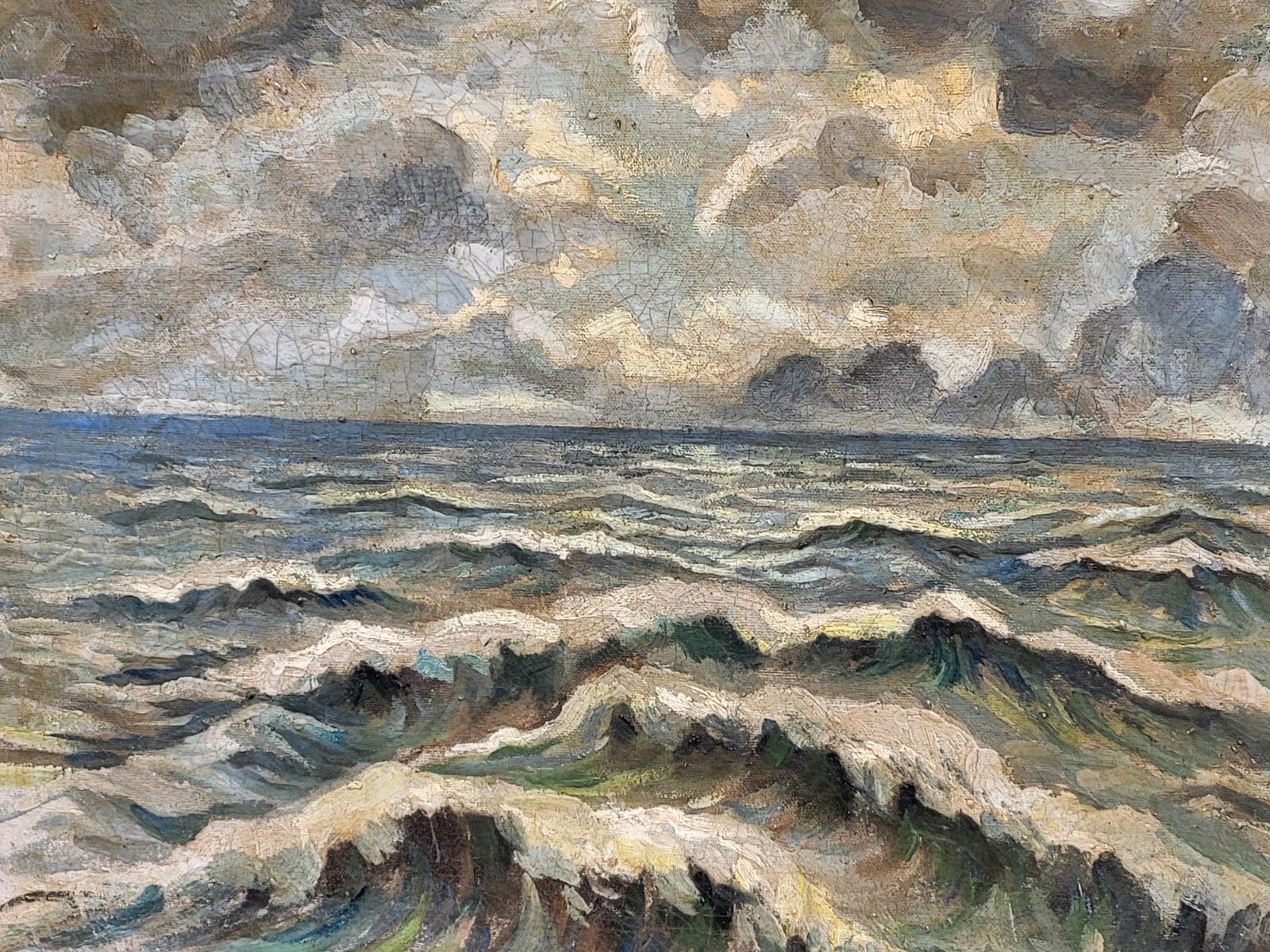 photo for sale Signed Painting Sea Landscape Oil Painting On Canvas
