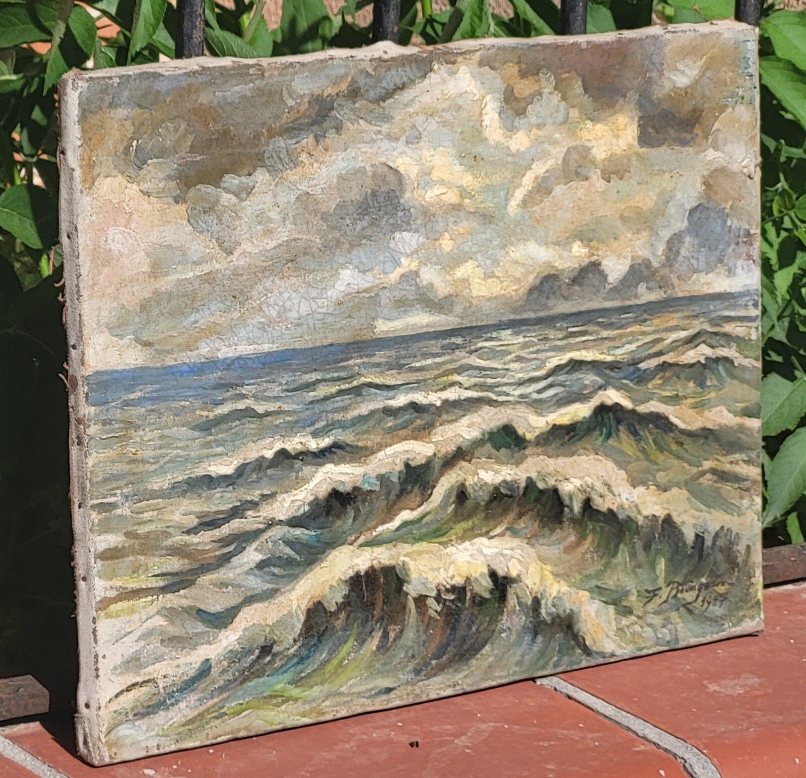 Art Signed Painting Sea Landscape Oil Painting On Canvas photo