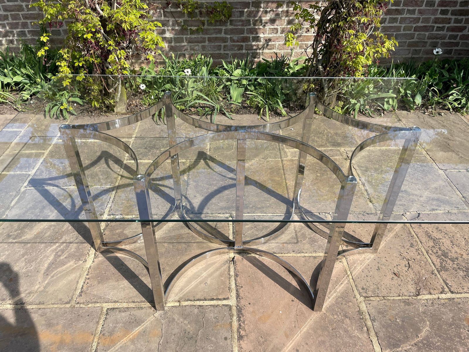 Merrow Associates Glass Topped Dining Table Mid Century Modern 1970's photo buy