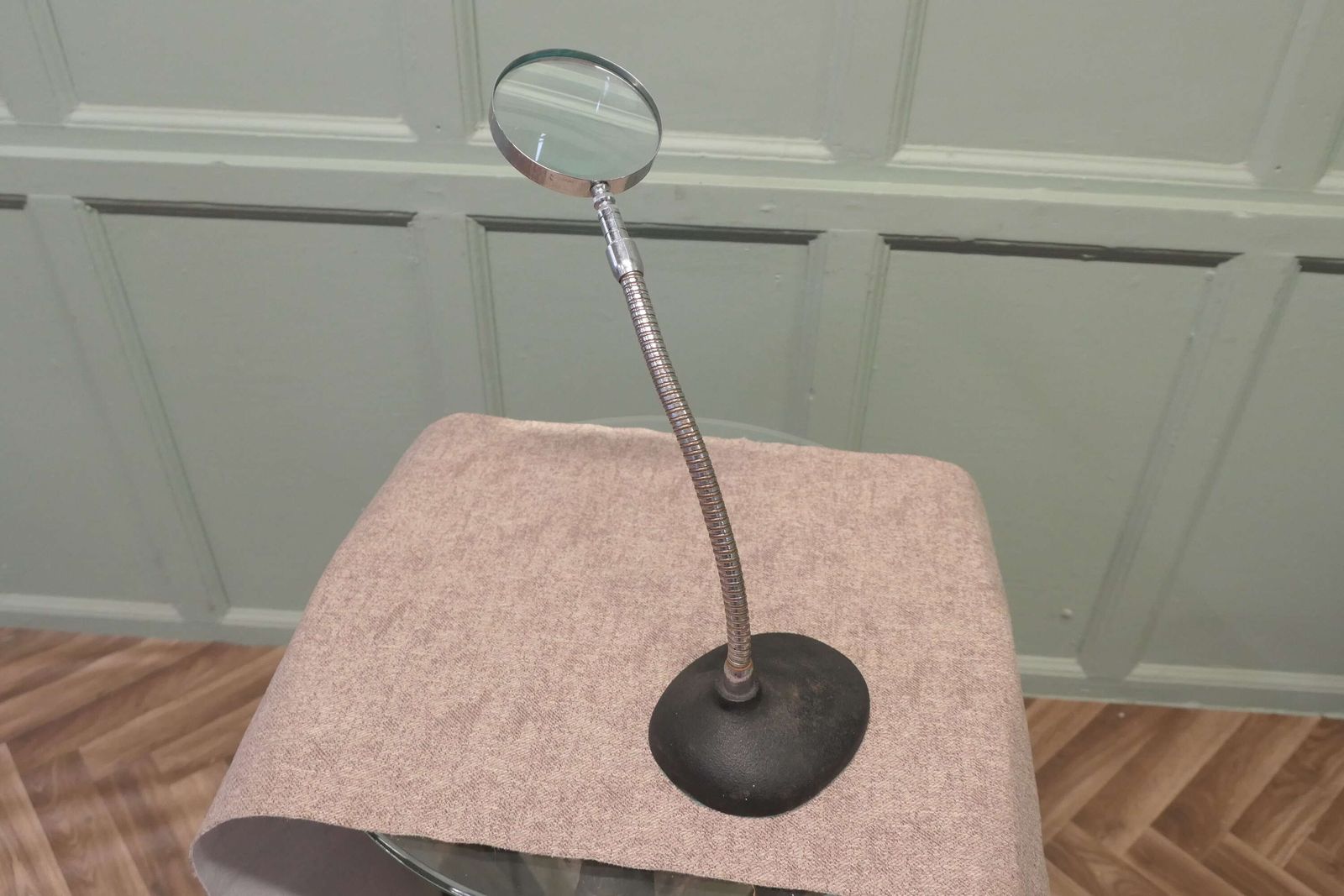 Art Deco Chrome Desk Top Magnifying Glass photo for sale