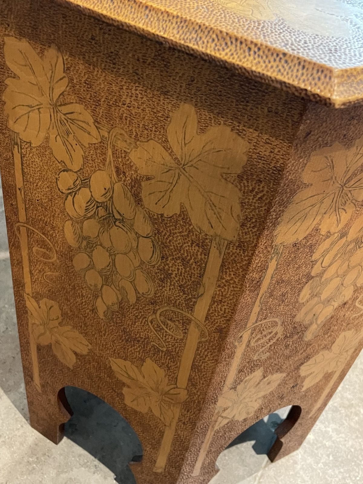 Antique Poker Work Wine Cooler / Side Table photo furniture