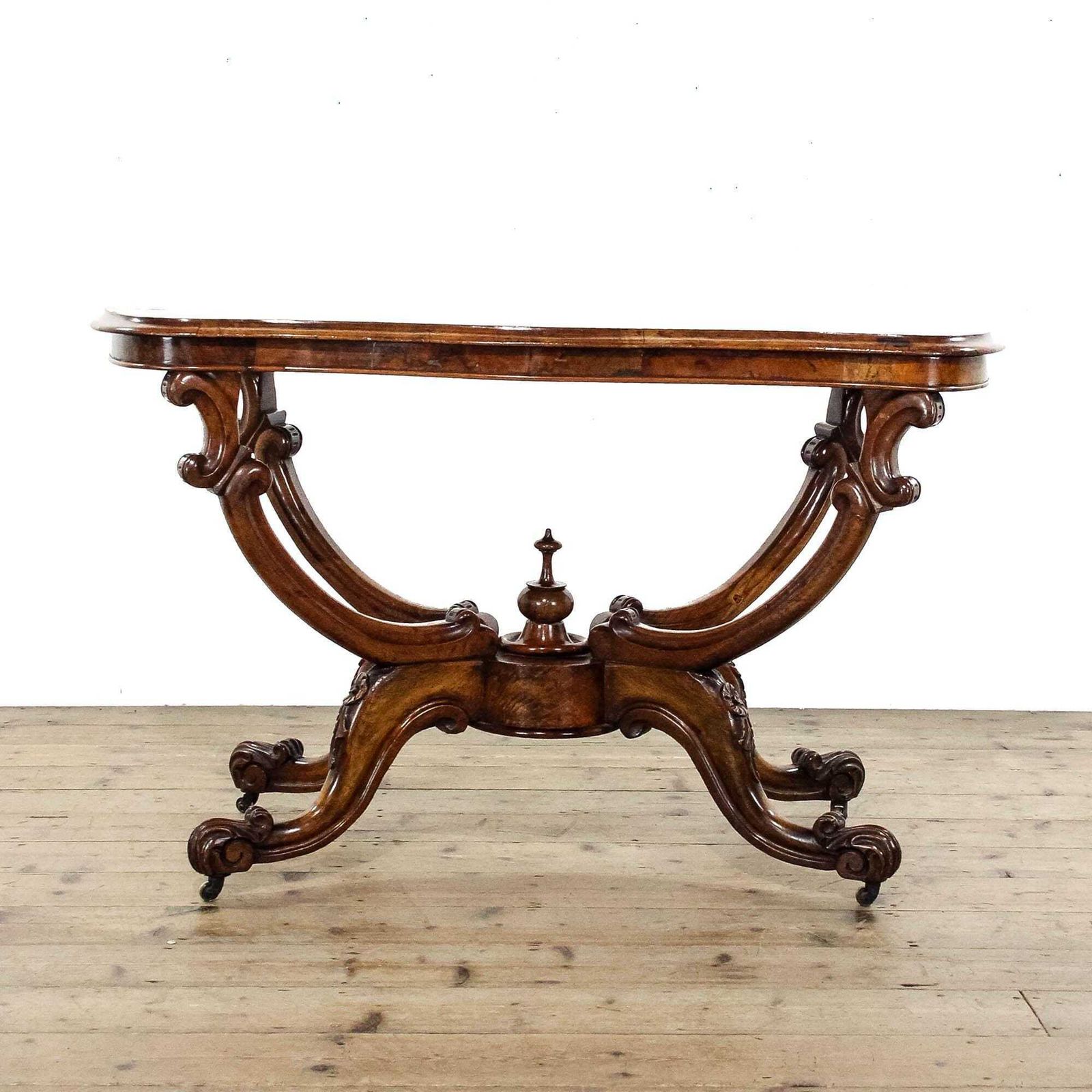 Antique Victorian Walnut Serpentine Centre Table | Antique Furniture | Edwardian Antiques | Centre Table | Tables photo for sale