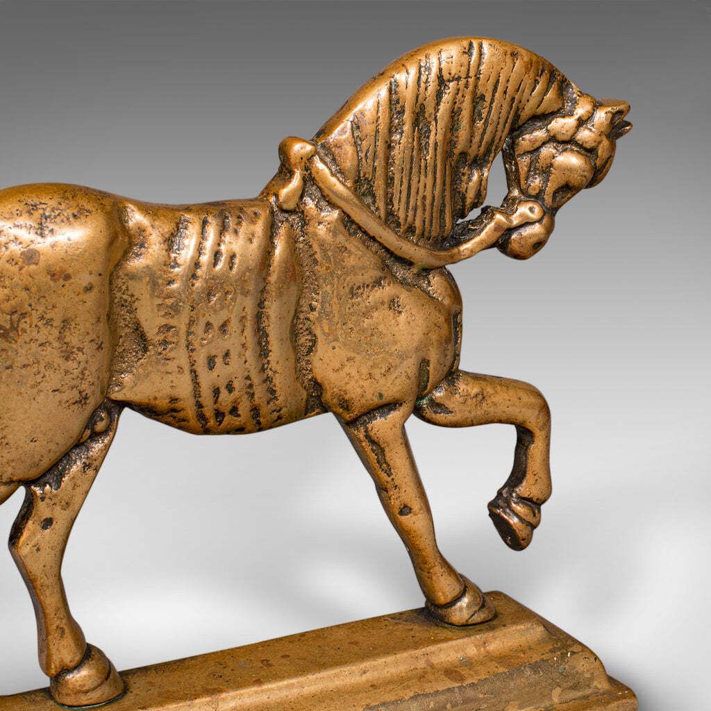 photo furniture Antique Horse Doorstop, English, Brass, Equine Door Keeper, Victorian, C.1880