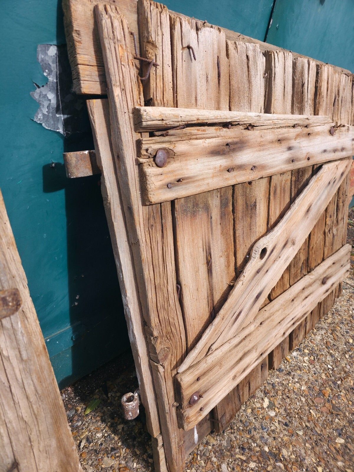 Pair Vintage Wabi Sabi French Wooden Barn Stable Doors photo Home Fixtures