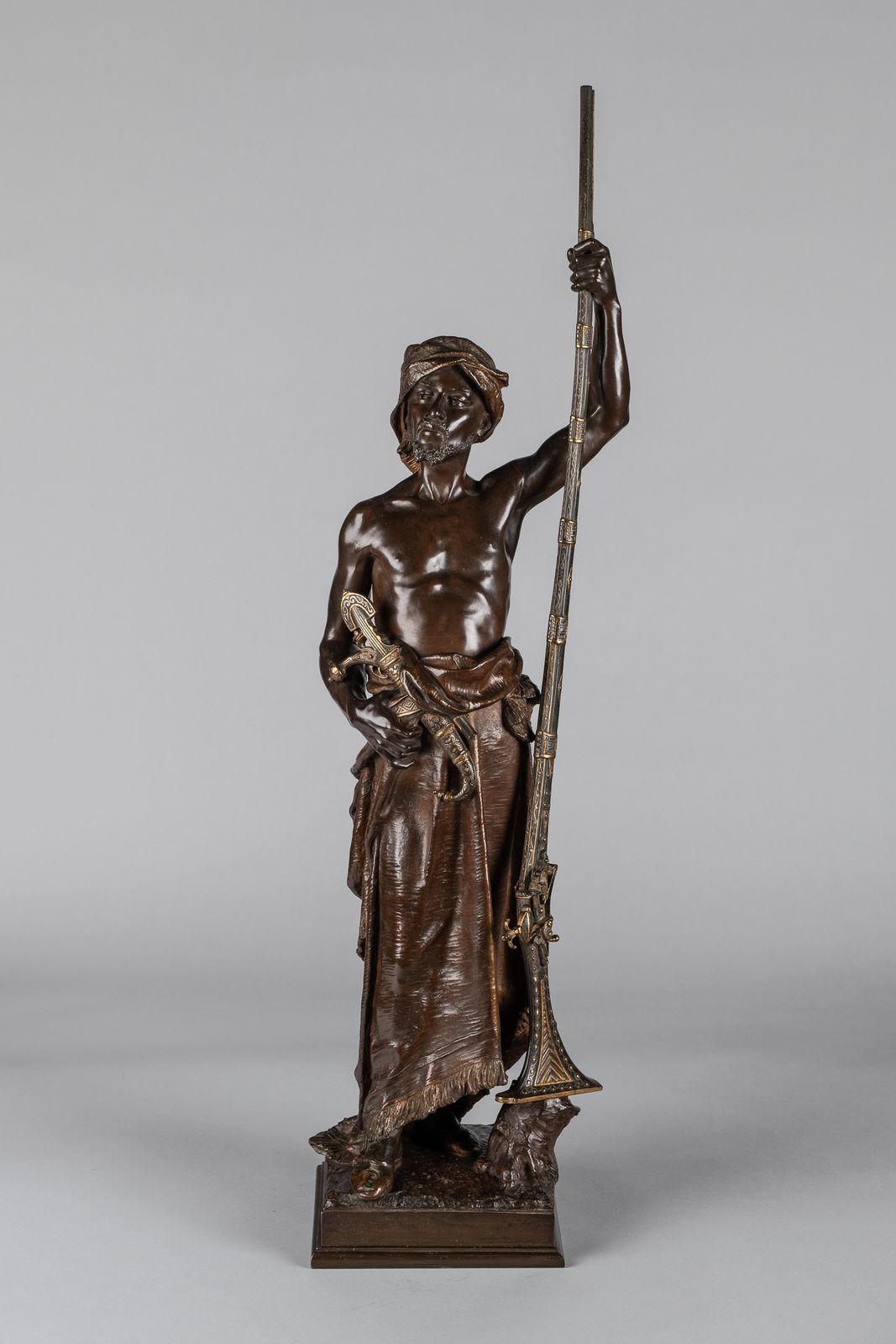 A Magnificent 19th Century French Bronze Sculpture Of An Arabian Sentinel, Signed J.Angles photo furniture