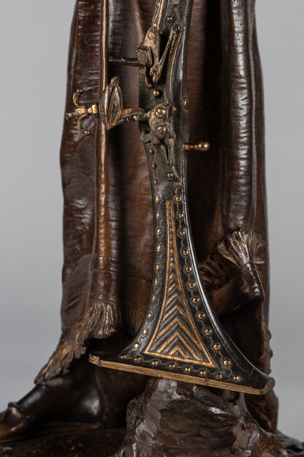 photo buy A Magnificent 19th Century French Bronze Sculpture Of An Arabian Sentinel, Signed J.Angles