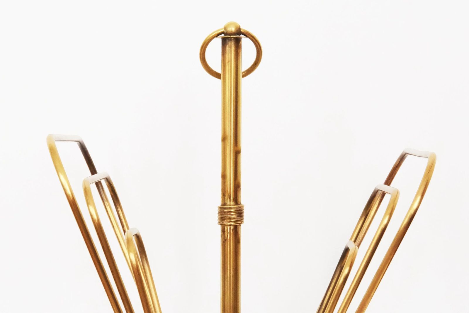 20th Century Magazine Rack In Brass & Wood By French Designer Jacques Adnet photo vinterior