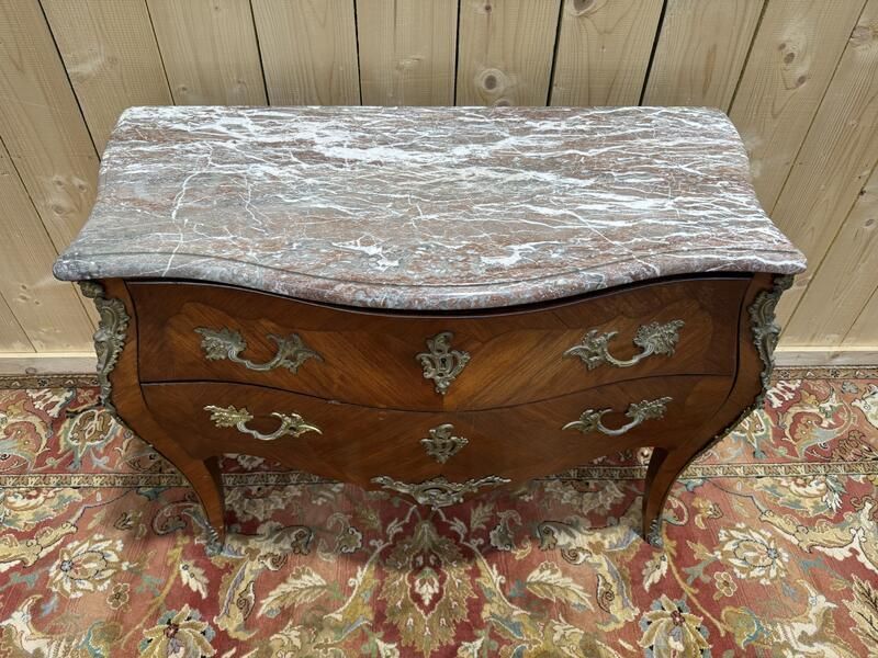 Furniture Commode Sauteuse De Style Louis XV En Marqueterie photo