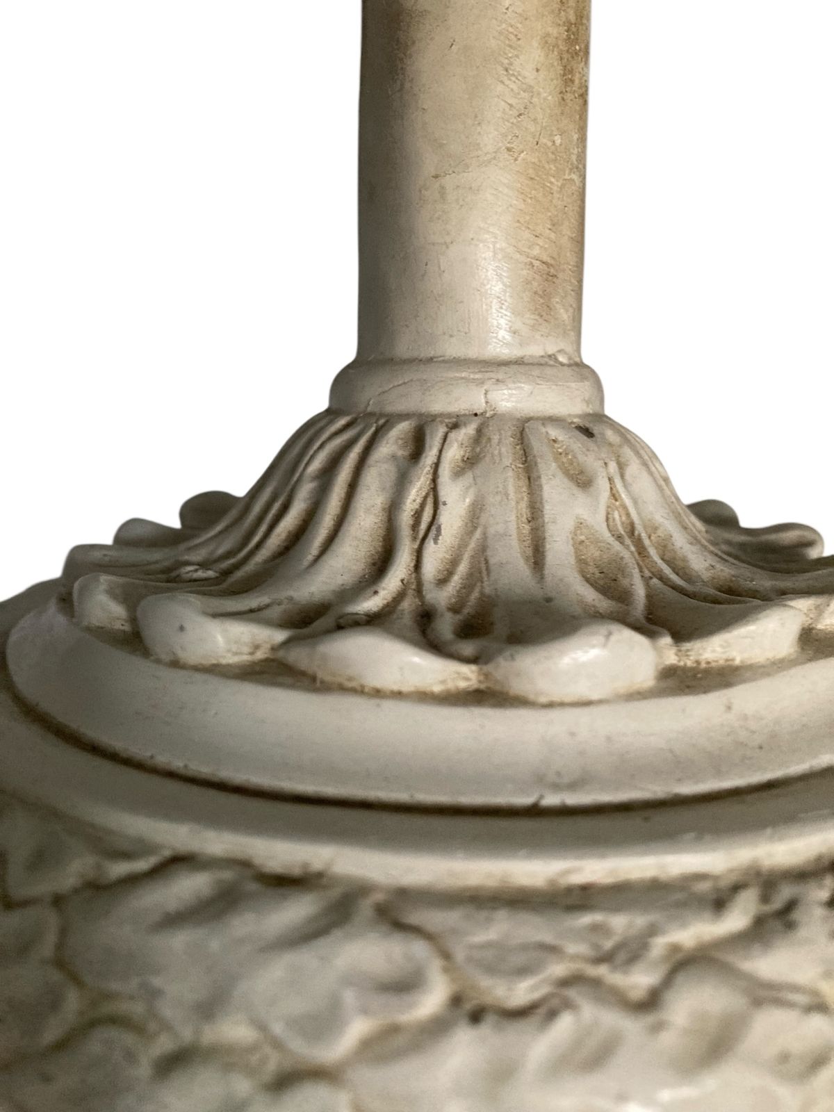 photo furniture Plaster Moulded And Decorated Cherub Lamp Circa 1930's Grey Velvet Shade