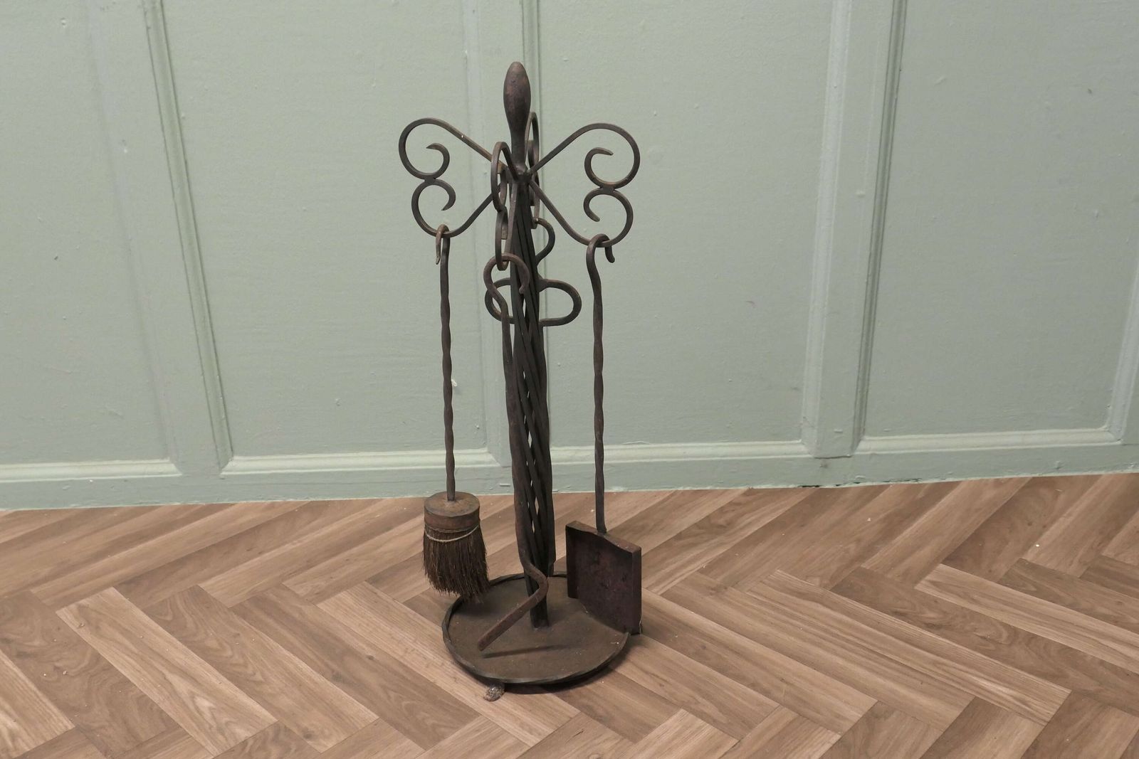 Round Wrought Iron Fireside Companion Tool Set photo furniture