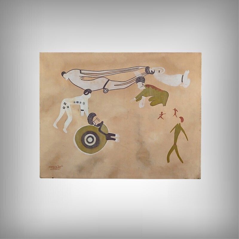 Tassili Rock Painting Signed G. Le Poitevin – 1960