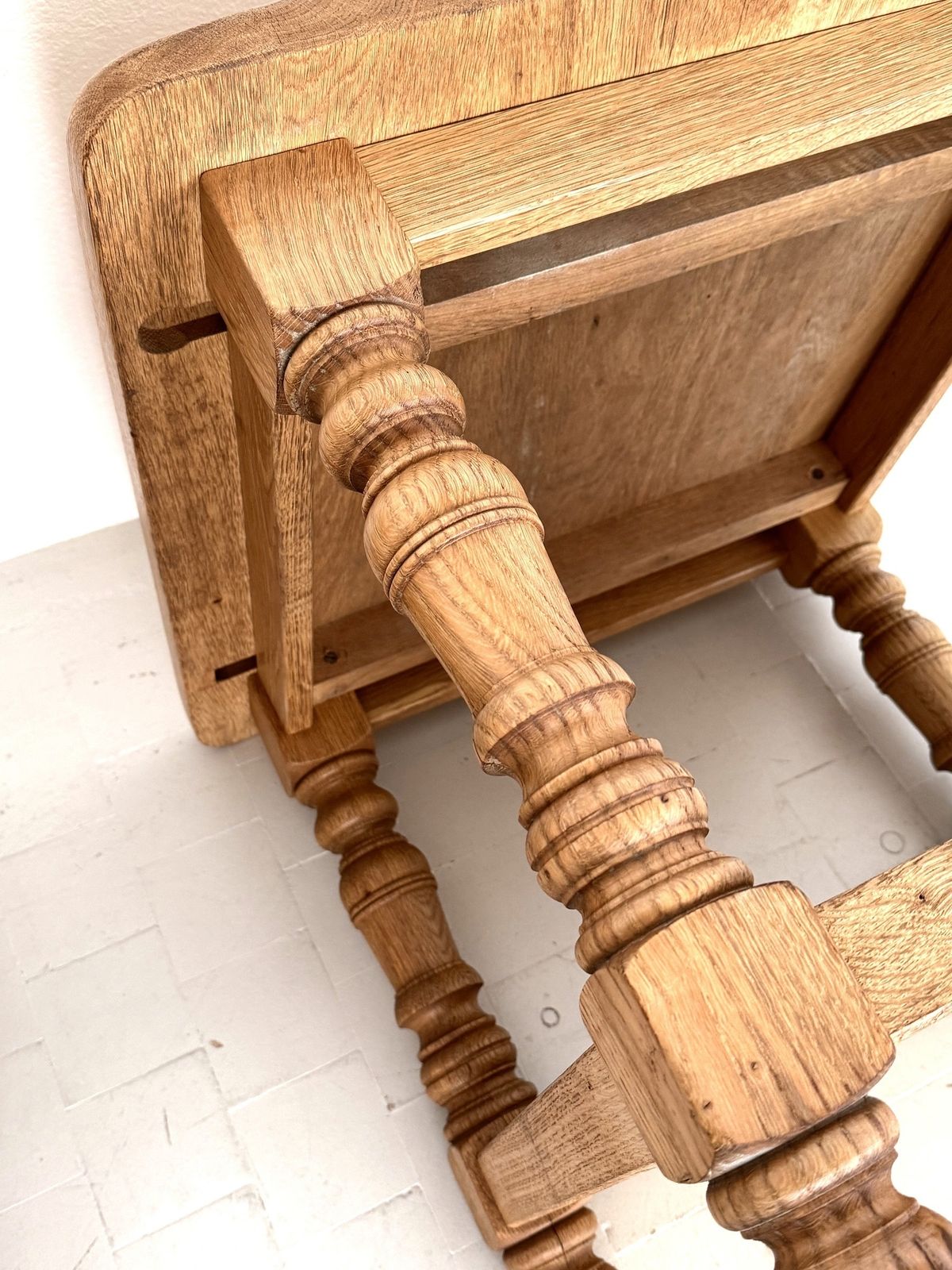 photo furniture Hand Crafted Rustic Textured Oak Side Or Coffee Tables By Vereinigte Werkstätten, 1970